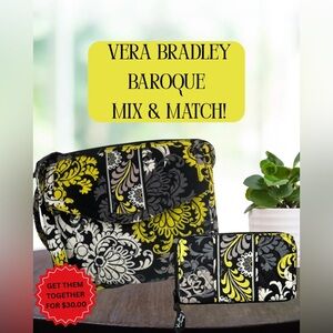 Vera Bradley Baroque Bundle - Tech Bag & Zip around Wallet - Like New